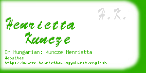 henrietta kuncze business card